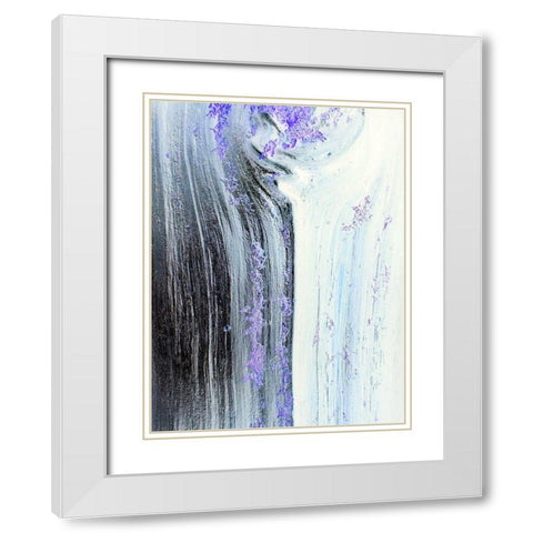 Liquid Silver White Modern Wood Framed Art Print with Double Matting by Grayscale