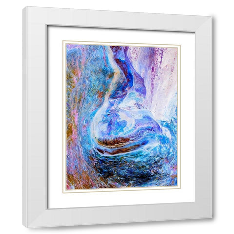 Lava Storm III White Modern Wood Framed Art Print with Double Matting by Grayscale