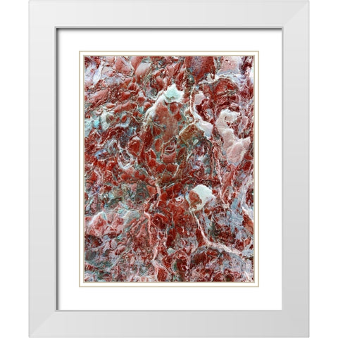 Red Texture I White Modern Wood Framed Art Print with Double Matting by Grayscale