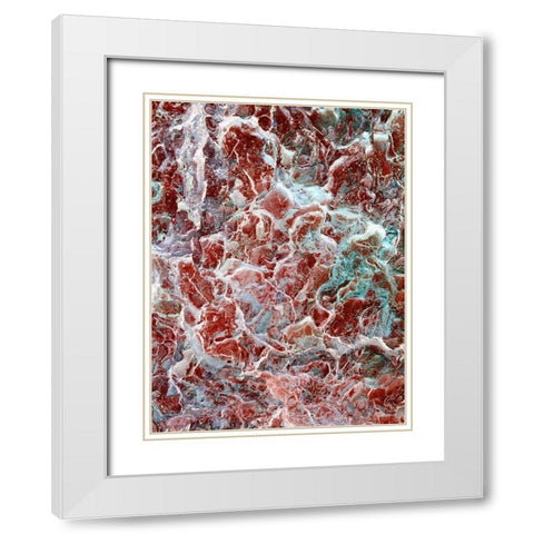 Red Texture III White Modern Wood Framed Art Print with Double Matting by Grayscale