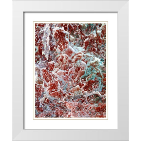 Red Texture III White Modern Wood Framed Art Print with Double Matting by Grayscale