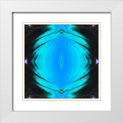 Butterfly Eye II White Modern Wood Framed Art Print with Double Matting by Grayscale