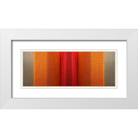 Fabric XVI White Modern Wood Framed Art Print with Double Matting by Grayscale
