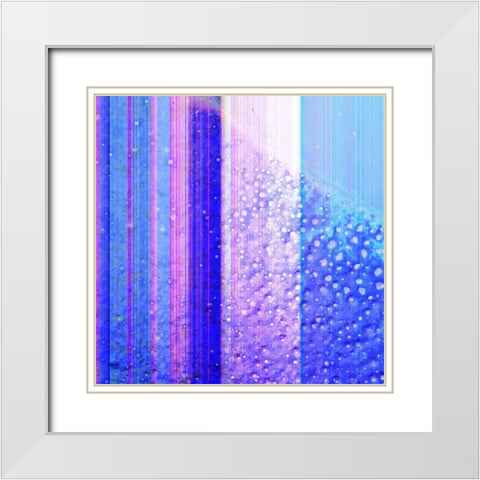 BioStripes I White Modern Wood Framed Art Print with Double Matting by Grayscale