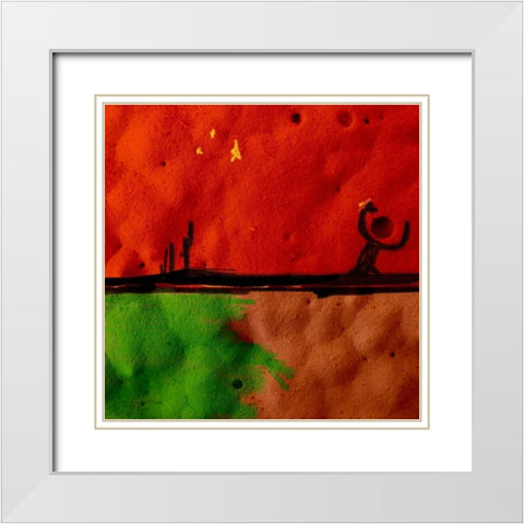Texture Block Ib White Modern Wood Framed Art Print with Double Matting by Grayscale