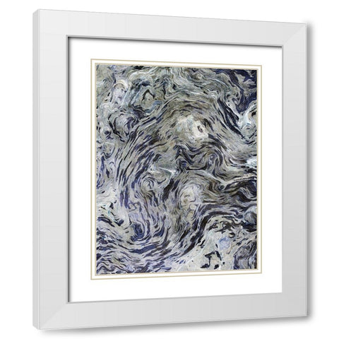 Texture Fluid I White Modern Wood Framed Art Print with Double Matting by Grayscale