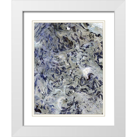 Texture Fluid II White Modern Wood Framed Art Print with Double Matting by Grayscale