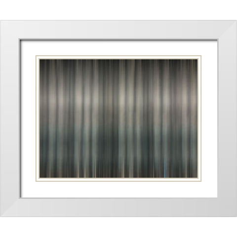 Fabric Pinstripes V White Modern Wood Framed Art Print with Double Matting by Grayscale