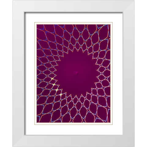 Purple Diamonds I White Modern Wood Framed Art Print with Double Matting by Grayscale