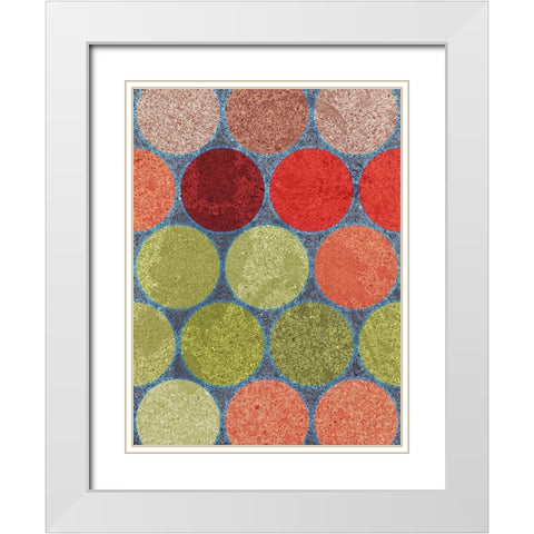 Circle Textures I White Modern Wood Framed Art Print with Double Matting by Grayscale