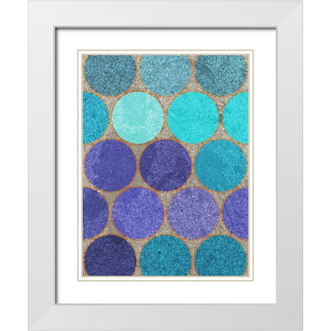 Circle Textures II White Modern Wood Framed Art Print with Double Matting by Grayscale