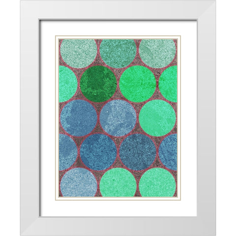 Circle Textures III White Modern Wood Framed Art Print with Double Matting by Grayscale
