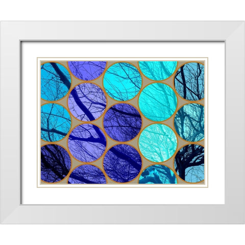 Circle Textures V White Modern Wood Framed Art Print with Double Matting by Grayscale