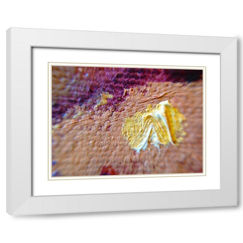 Paint Closeup II White Modern Wood Framed Art Print with Double Matting by Grayscale