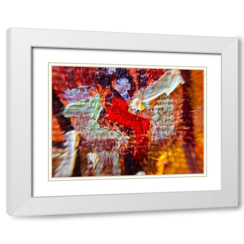 Paint Closeup IV White Modern Wood Framed Art Print with Double Matting by Grayscale