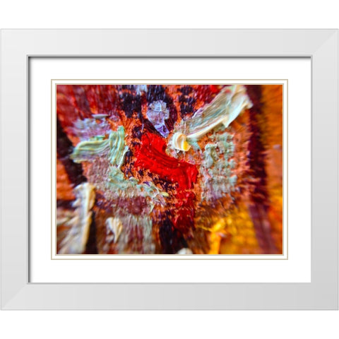 Paint Closeup IV White Modern Wood Framed Art Print with Double Matting by Grayscale
