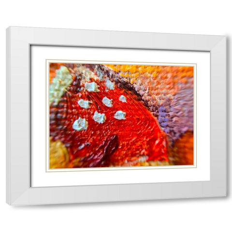 Paint Closeup V White Modern Wood Framed Art Print with Double Matting by Grayscale