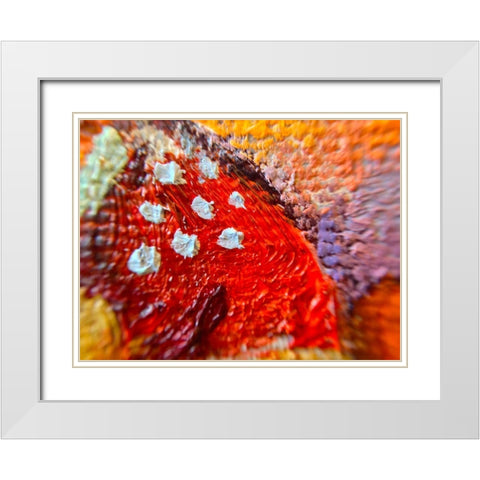 Paint Closeup V White Modern Wood Framed Art Print with Double Matting by Grayscale