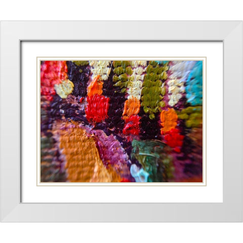 Paint Closeup VI White Modern Wood Framed Art Print with Double Matting by Grayscale