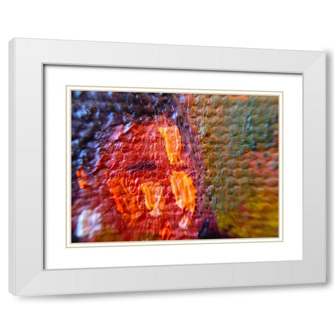 Paint Closeup VIII White Modern Wood Framed Art Print with Double Matting by Grayscale