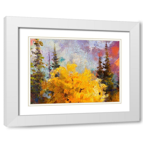 Paint Closeup XI White Modern Wood Framed Art Print with Double Matting by Grayscale