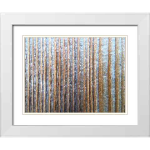 Bark Stripes I White Modern Wood Framed Art Print with Double Matting by Grayscale
