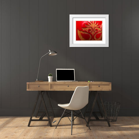 Luchador I White Modern Wood Framed Art Print with Double Matting by Grayscale