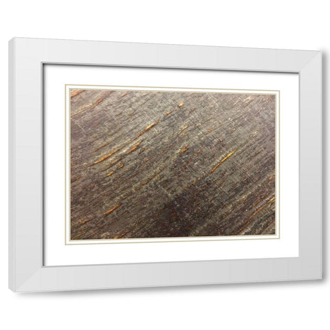 Wood Texture I White Modern Wood Framed Art Print with Double Matting by Grayscale