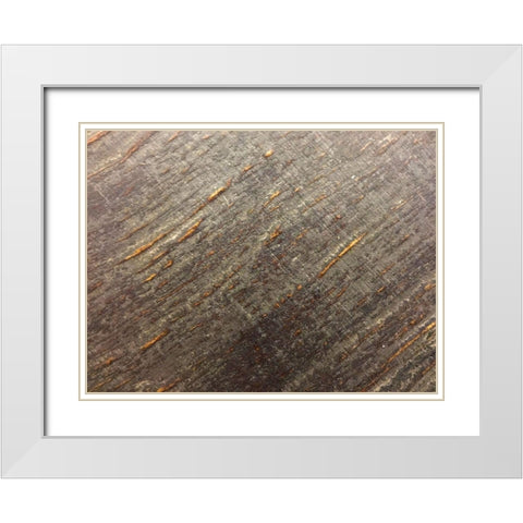 Wood Texture I White Modern Wood Framed Art Print with Double Matting by Grayscale
