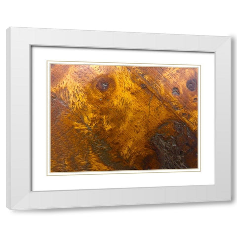 Wood Texture II White Modern Wood Framed Art Print with Double Matting by Grayscale