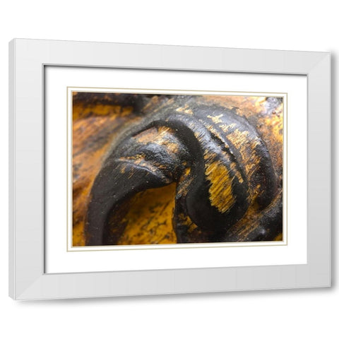Wood Texture IV White Modern Wood Framed Art Print with Double Matting by Grayscale