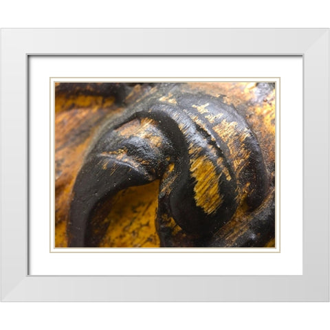 Wood Texture IV White Modern Wood Framed Art Print with Double Matting by Grayscale