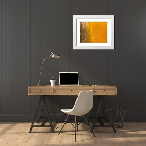 Silver Texture II White Modern Wood Framed Art Print with Double Matting by Grayscale