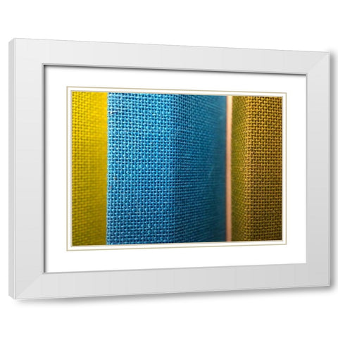 Fabric II White Modern Wood Framed Art Print with Double Matting by Grayscale