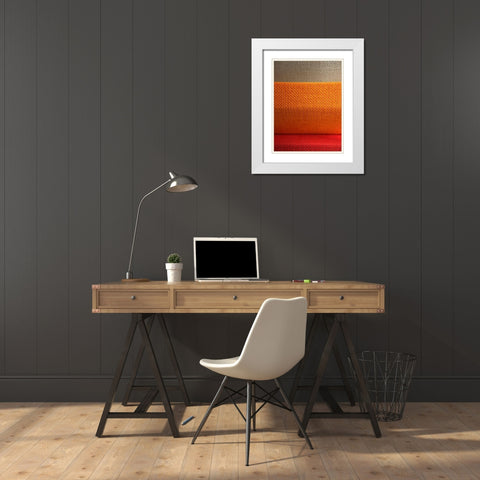 Fabric III White Modern Wood Framed Art Print with Double Matting by Grayscale