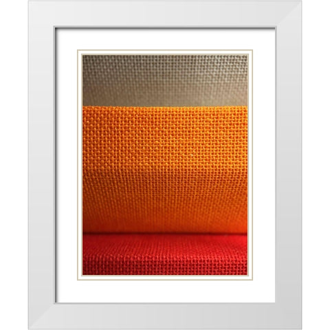Fabric III White Modern Wood Framed Art Print with Double Matting by Grayscale