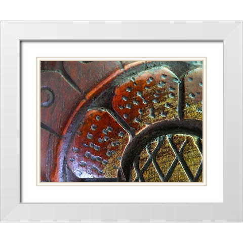 Wood Carving I White Modern Wood Framed Art Print with Double Matting by Grayscale