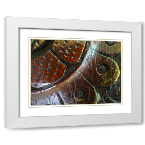Wood Carving II White Modern Wood Framed Art Print with Double Matting by Grayscale