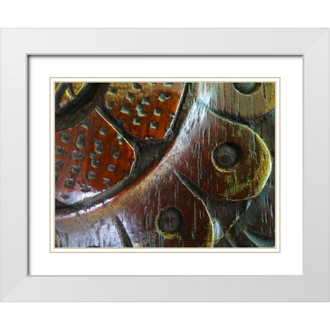 Wood Carving II White Modern Wood Framed Art Print with Double Matting by Grayscale