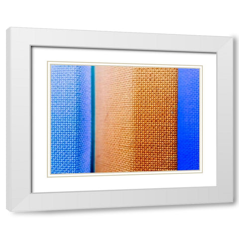 Fabric IV White Modern Wood Framed Art Print with Double Matting by Grayscale