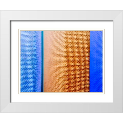 Fabric IV White Modern Wood Framed Art Print with Double Matting by Grayscale