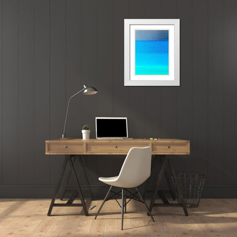 Fabric V White Modern Wood Framed Art Print with Double Matting by Grayscale
