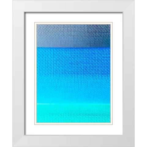 Fabric V White Modern Wood Framed Art Print with Double Matting by Grayscale