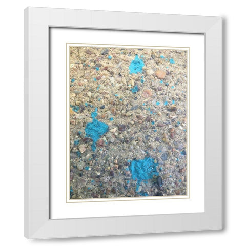 Turquoise Aggregate I White Modern Wood Framed Art Print with Double Matting by Grayscale