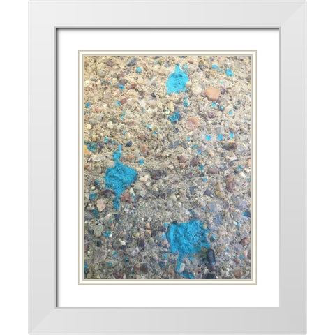Turquoise Aggregate I White Modern Wood Framed Art Print with Double Matting by Grayscale