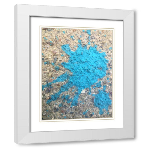 Turquoise Aggregate II White Modern Wood Framed Art Print with Double Matting by Grayscale