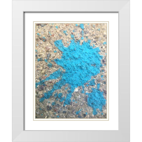 Turquoise Aggregate II White Modern Wood Framed Art Print with Double Matting by Grayscale