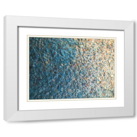 Turquoise Aggregate III White Modern Wood Framed Art Print with Double Matting by Grayscale