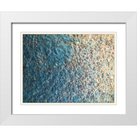 Turquoise Aggregate III White Modern Wood Framed Art Print with Double Matting by Grayscale