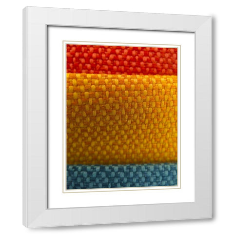 Fabric IX White Modern Wood Framed Art Print with Double Matting by Grayscale